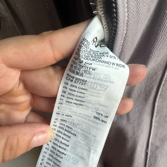 RVCA Lavender Utility Jumpsuit XS Minimalist Zip Front Workwear Scandi Boho - Picture 6 of 6